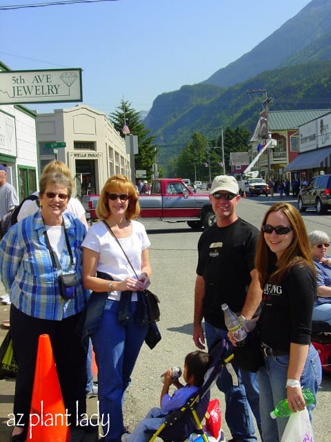 My mother, me, Gracie, my husband and my sister-in-law in Alaska.