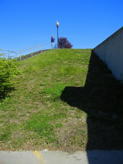 The levee that protected the town from flooding were quite tall