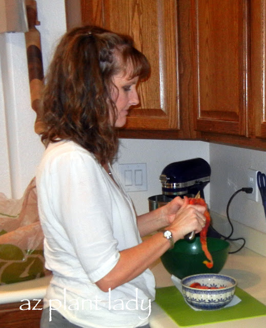 remove the skins from the peaches for Peach Vinegar