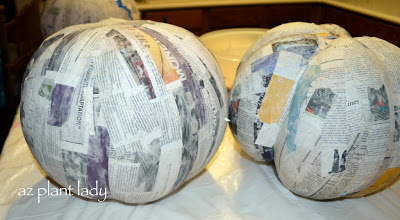 Drying paper mache for making a paper mache pumpkin