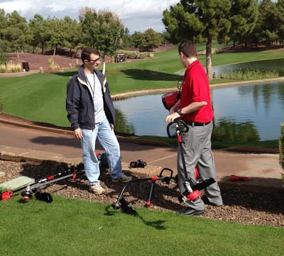 Dave learns about the features of Troy-Bilt string trimmers and how you can switch attachments like a cultivator, pole chainsaw, blower, etc. 