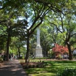One of the 22 historic squares in Savannah, GA