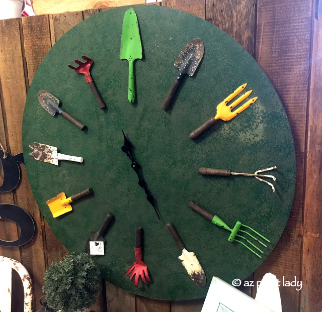 clock_garden_tools_Garden_Art