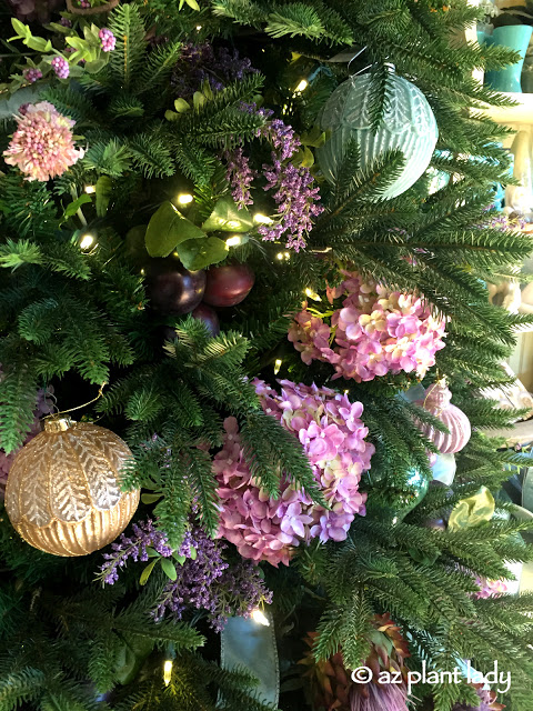 Christmas greenery and decorations.