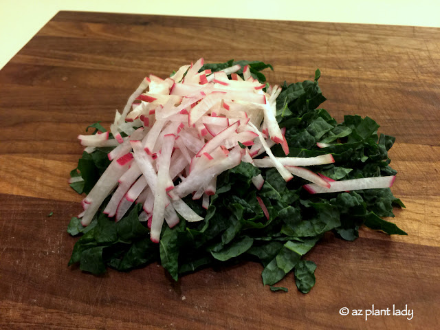 radishes and kale 