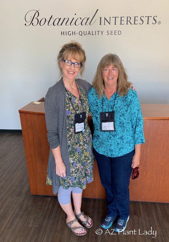 AZ Plant Lady (me) and my friend and fellow blogger, Teresa Odle of "Gardening in a Drought" at Botanical Interests Seed Company