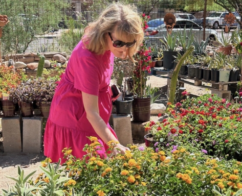 Noelle shopping for plants at nursery