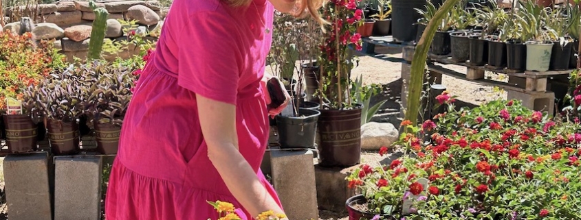 Noelle shopping for plants at nursery