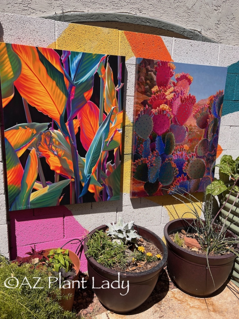 side yard art with canvas art
