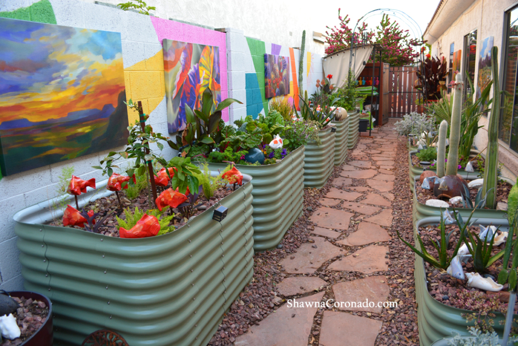 Shawna Coronado's side yard art garden